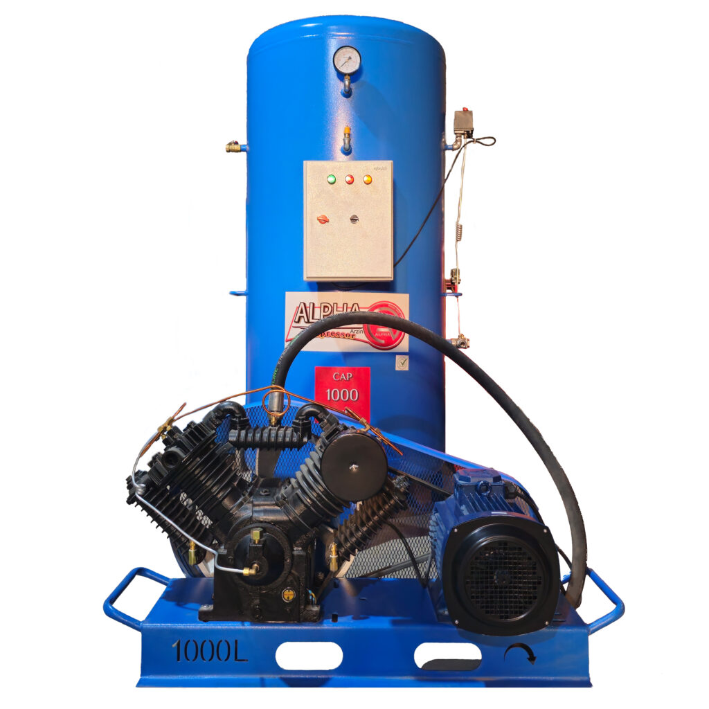 کمپرسور پیستونی چینی 1000 لیتری پرفشار ایستاده و خوابیده