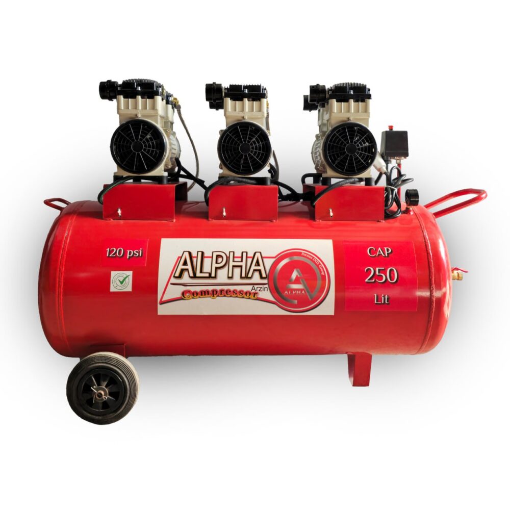 کمپرسور ۲۵۰ لیتری سایلنت ۳ عدد موتور ۱۵۰۰ وات