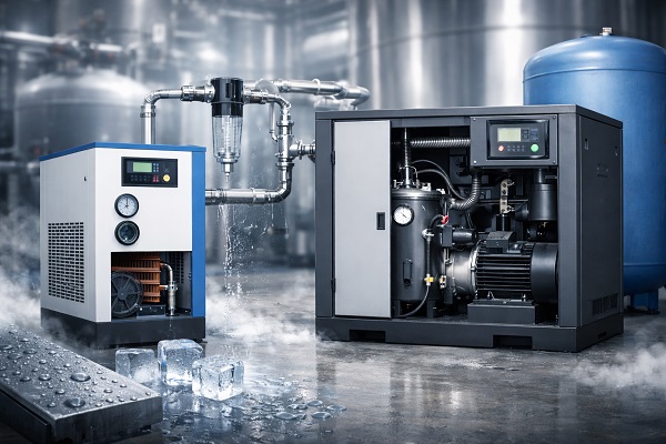 درایر تبریدی و کمپرسور: نقش در جلوگیری از رطوبت در سیستم‌های هوای فشرده